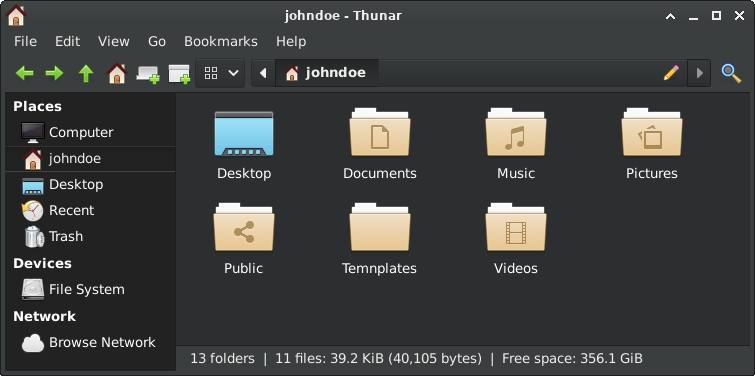 thunar - colored icons