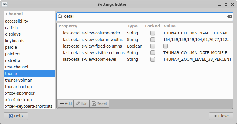 xfce4-settings-editor - search field